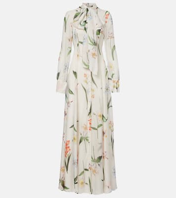 Vestido largo Lilith floral con lazo | Leo Lin