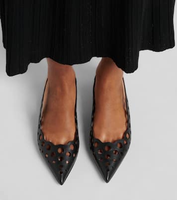 Cutout leather slingback flats | Gianvito Rossi