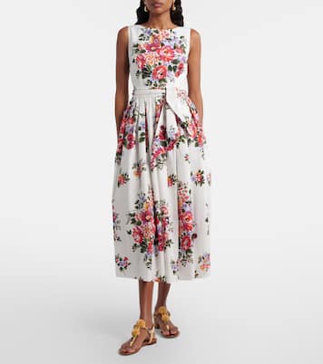 Floral cotton midi dress | Dolce&Gabbana