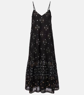 Embroidered cotton midi dress | Juliet Dunn