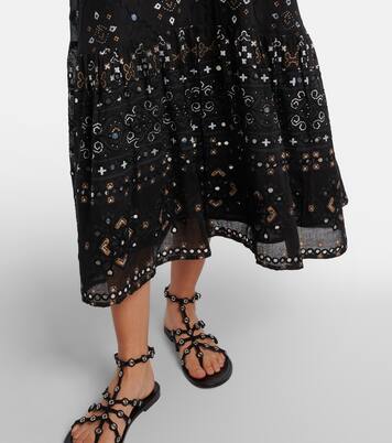 Embroidered cotton midi dress | Juliet Dunn
