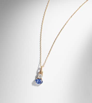 Full Volume 14kt gold (585/1000) necklace with sapphire and diamond | Stone and Strand