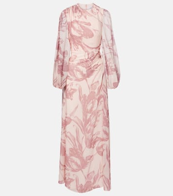 Robe longue en soie à fleurs | Erdem