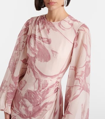 Robe longue en soie à fleurs | Erdem