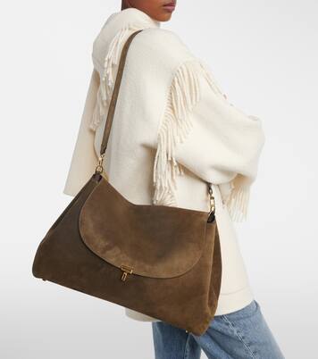 T-Lock suede shoulder bag | Toteme