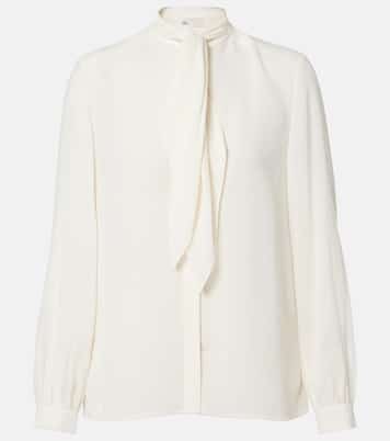 Tie-neck georgette blouse | Tory Burch
