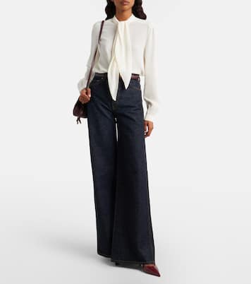Tie-neck georgette blouse | Tory Burch