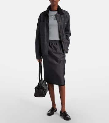 Logo striped silk sweater | Prada