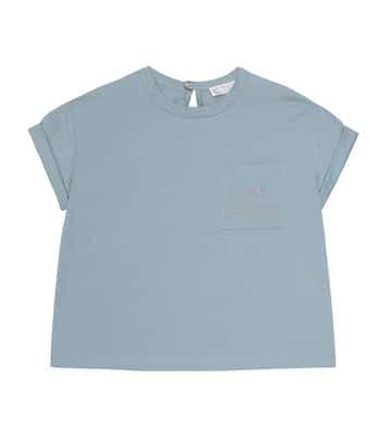 Besticktes T-Shirt aus Baumwolle | Brunello Cucinelli Kids