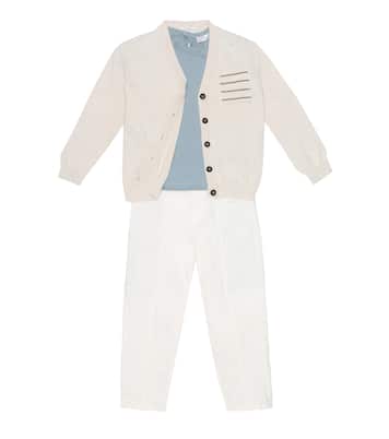 Besticktes T-Shirt aus Baumwolle | Brunello Cucinelli Kids