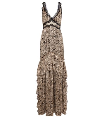 Farah tiger-print chiffon gown | Costarellos