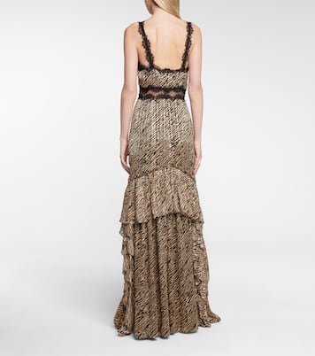 Farah tiger-print chiffon gown | Costarellos
