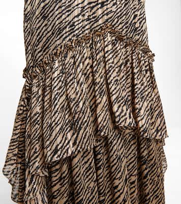 Farah tiger-print chiffon gown | Costarellos