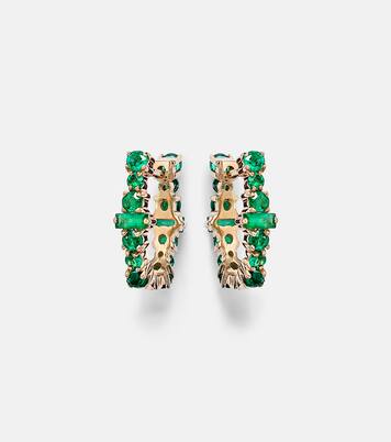 Boucles d'oreilles Rivulet en or 18 ct et émeraudes | Ileana Makri