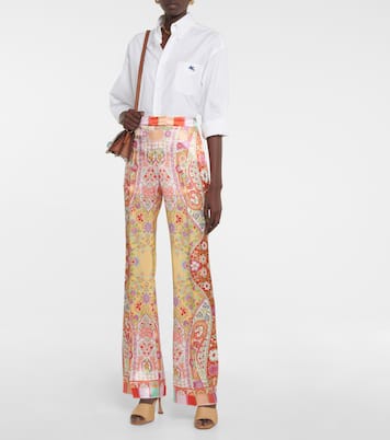 Pantalon droit en satin à fleurs | Etro