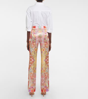 Pantalon droit en satin à fleurs | Etro