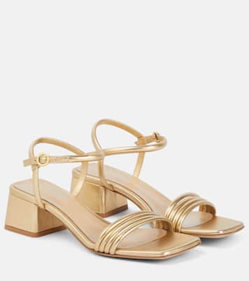 Sandalen Lena 45 aus Metallic-Leder | Gianvito Rossi
