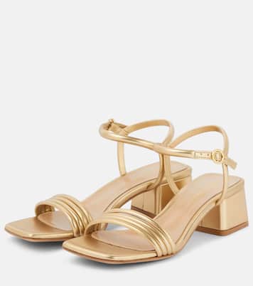 Sandalen Lena 45 aus Metallic-Leder | Gianvito Rossi