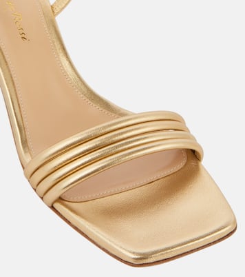 Sandalen Lena 45 aus Metallic-Leder | Gianvito Rossi