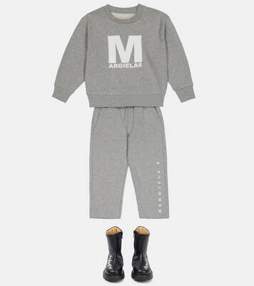 Logo cotton jersey sweatshirt | MM6 Maison Margiela Kids