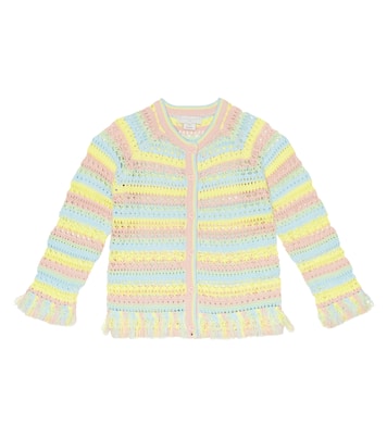 Cárdigan en croché de algodón a rayas | Stella McCartney Kids