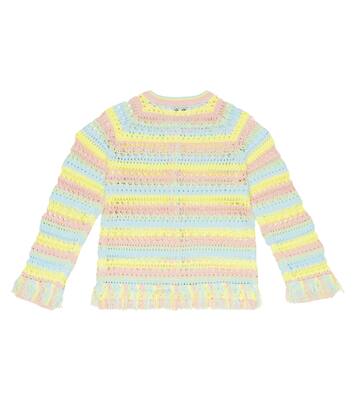 Cárdigan en croché de algodón a rayas | Stella McCartney Kids