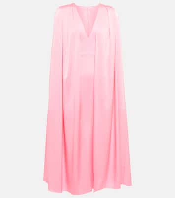 Vestido midi de crepé con capa | Alex Perry