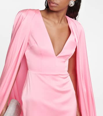 Vestido midi de crepé con capa | Alex Perry