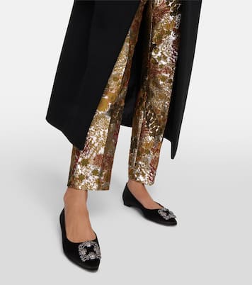 Ballerine Hangisiflat in raso con cristalli | Manolo Blahnik