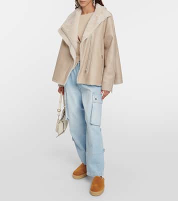 Slippers Fozee aus Veloursleder mit Shearling | Isabel Marant