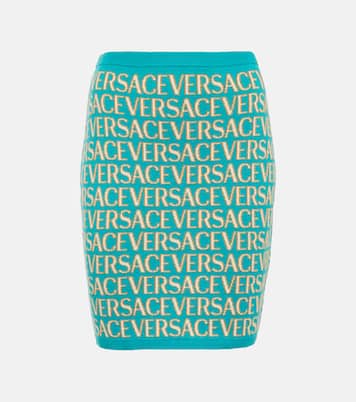 Minifalda en mezcla de algodón Versace Allover | Versace