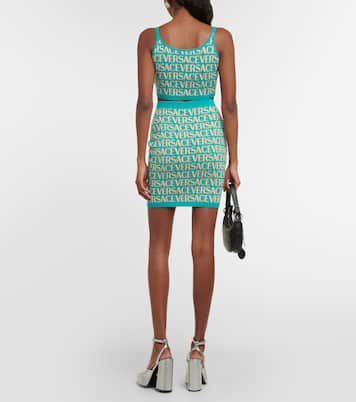 Minifalda en mezcla de algodón Versace Allover | Versace