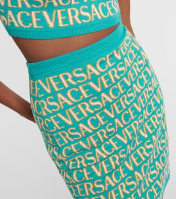 Minifalda en mezcla de algodón Versace Allover | Versace