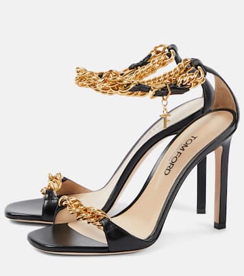 Zenith 105 chain-detail leather sandals | Tom Ford