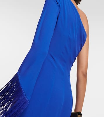 Vestido midi asimétrico Aventador con flecos | Taller Marmo