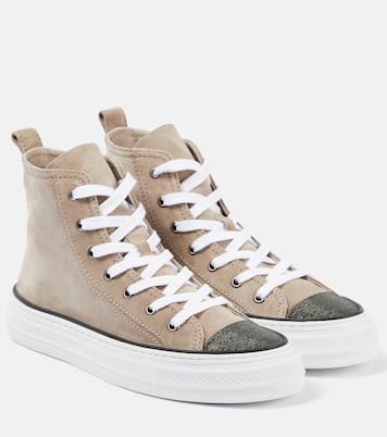 Baskets en daim à perles Monili | Brunello Cucinelli