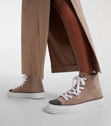 Baskets en daim à perles Monili | Brunello Cucinelli