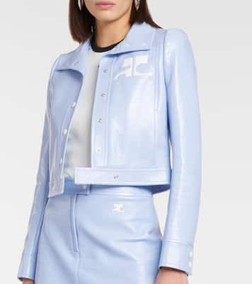 Reedition cropped vinyl jacket | Courrèges