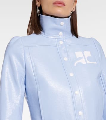 Reedition cropped vinyl jacket | Courrèges