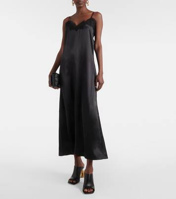 Lace-trimmed silk satin slip dress | CO