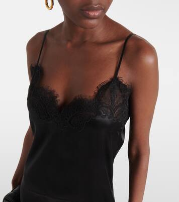 Lace-trimmed silk satin slip dress | CO