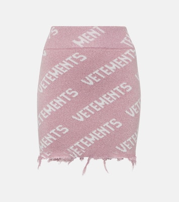 Minifalda en mezcla de lana con monograma | Vetements