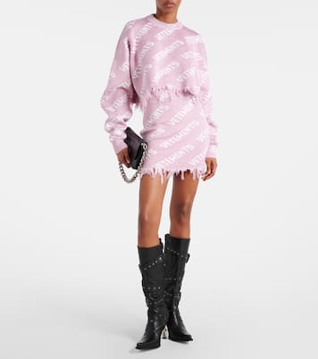 Minifalda en mezcla de lana con monograma | Vetements