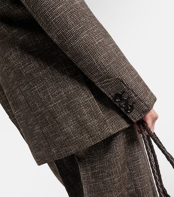Wool and cotton-blend mouliné blazer | Bottega Veneta