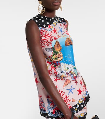 Top Capri in seta con stampa | Dolce&Gabbana
