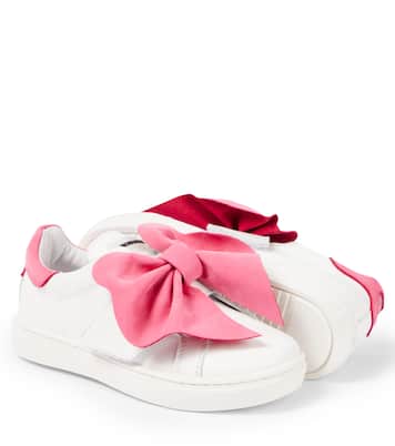 Sneakers in pelle con fiocco | Monnalisa
