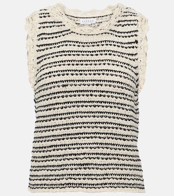 Sophie striped cotton-blend vest | Velvet