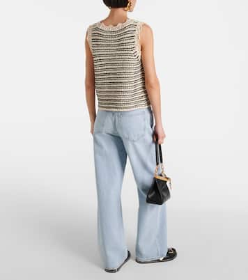 Sophie striped cotton-blend vest | Velvet
