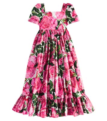 Robe en coton à fleurs | Dolce&Gabbana Kids