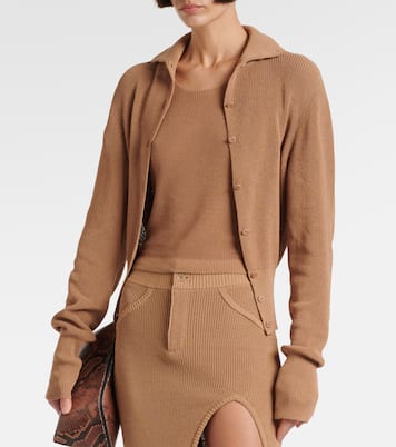 Cardigan Faye di misto cotone a coste | Aya Muse